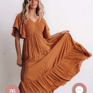 Baltic Born Felicity Smocked Dress - camel - XL - NWT